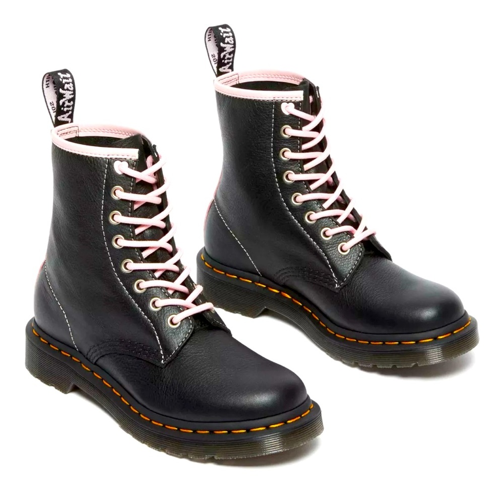 ⭐️RARE⭐️ Dr. Martens 1460 Contrast Leather Lace Up Chalk Pink Women Girl Boots 4